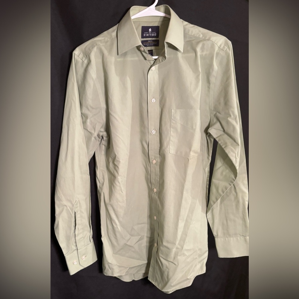 Sage Green Button Down shirt neck size 14-14 1/2
